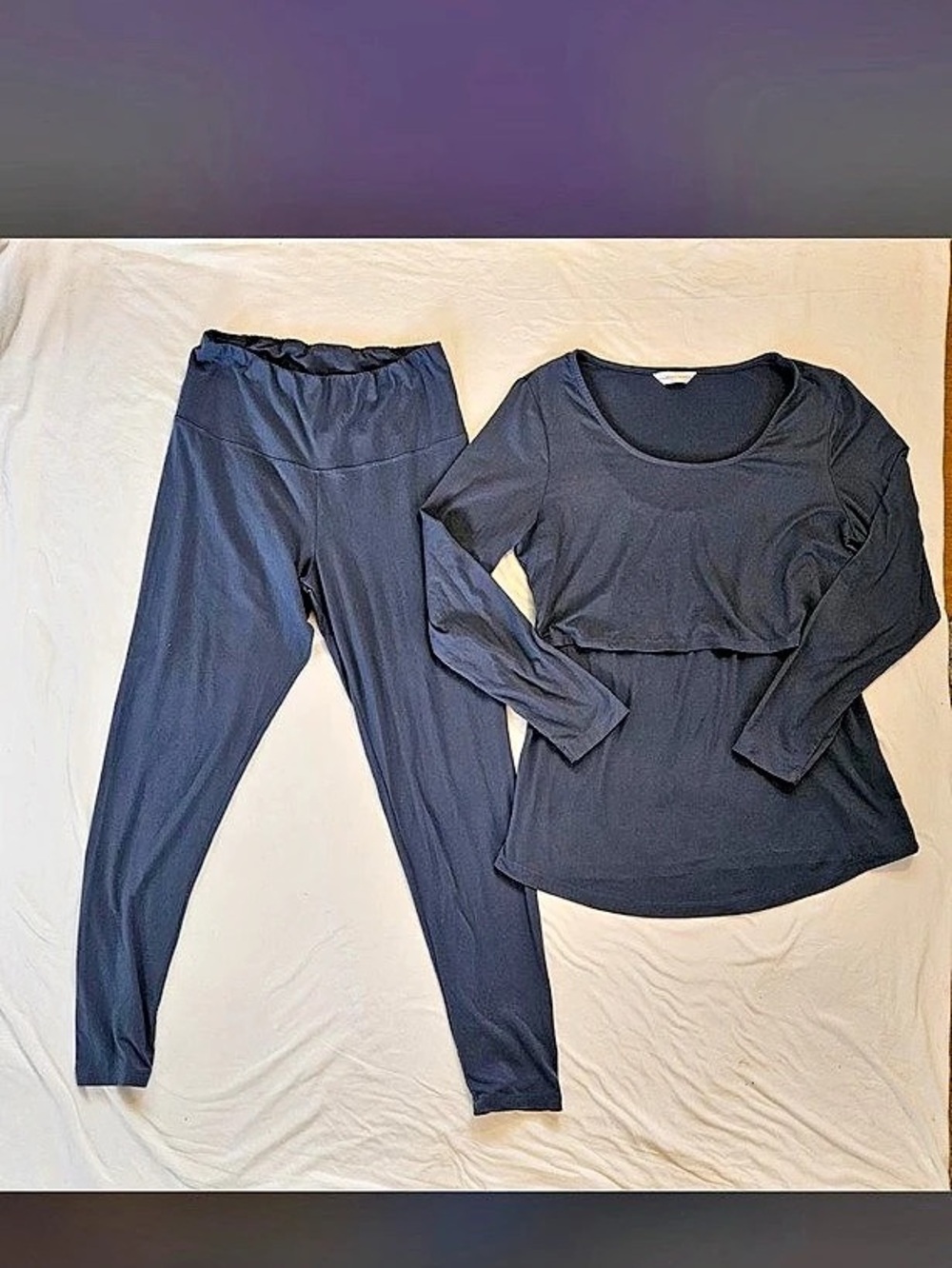 Kindred Bravely The Sunday Maternity & Nursing Pajama Set Blue